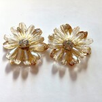 💛ビジュー付きフラワーカボション：クリア※1セット2個入り