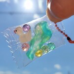 飴みたいなびわ湖キーホルダー　オレンジのボールチェーン