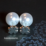 3wayシンプルクローバー🍀のパールキャッチピアス