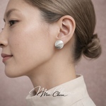 シルバーシンプルデザイン　ヘアライン加工　イヤリング／イヤリングのみ