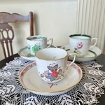 【期間限定GW SALE! 10%off】英国買い付け♪手描き HEREND社 薔薇のカップ&ソーサー 「アポニー・フラワー」ヘレンド 