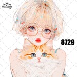 original sticker « no.8729 »     //     人物ステッカー オリジナルステッカー オリジナル人物ステッカー ステッカー cotton melody