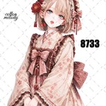original sticker « no.8733 »     //     人物ステッカー オリジナルステッカー オリジナル人物ステッカー ステッカー cotton melody