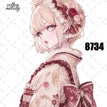 original sticker « no.8734 »     //     人物ステッカー オリジナルステッカー オリジナル人物ステッカー ステッカー cotton melody