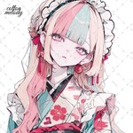 original sticker « no.8742 »     //     人物ステッカー オリジナルステッカー オリジナル人物ステッカー ステッカー cotton melody