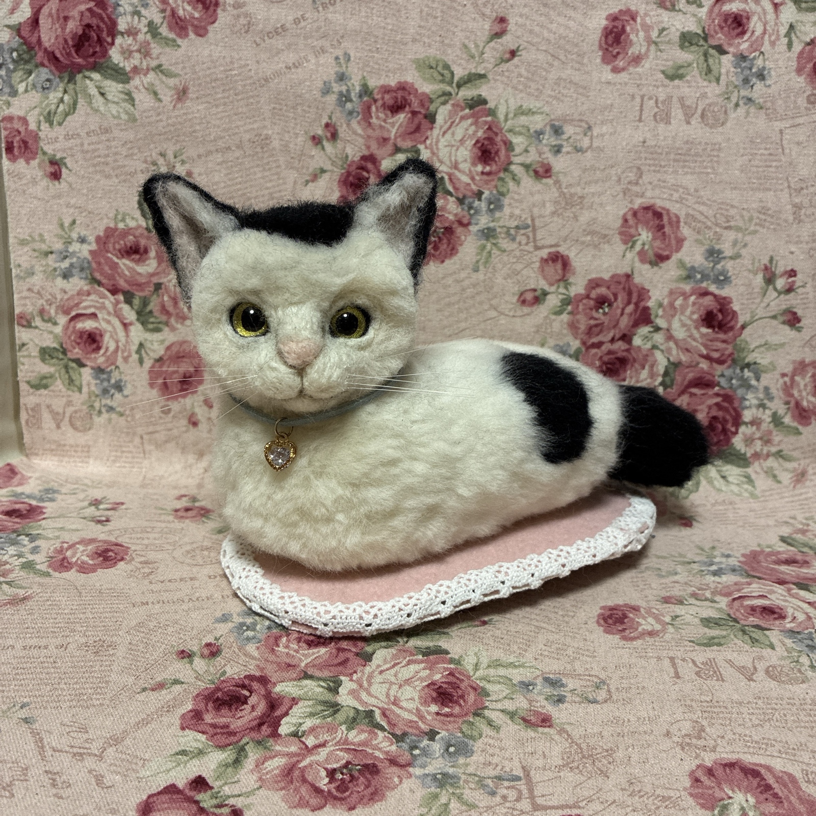 羊毛フェルト ボトルイン♪キジトラ猫&小物 ミニチュア - mokomi felt