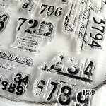 送料無料【B59コラージュ素材】海外シリコンスタンプ　数字　ジャンクジャーナル　ヴィンテージ  はんこ