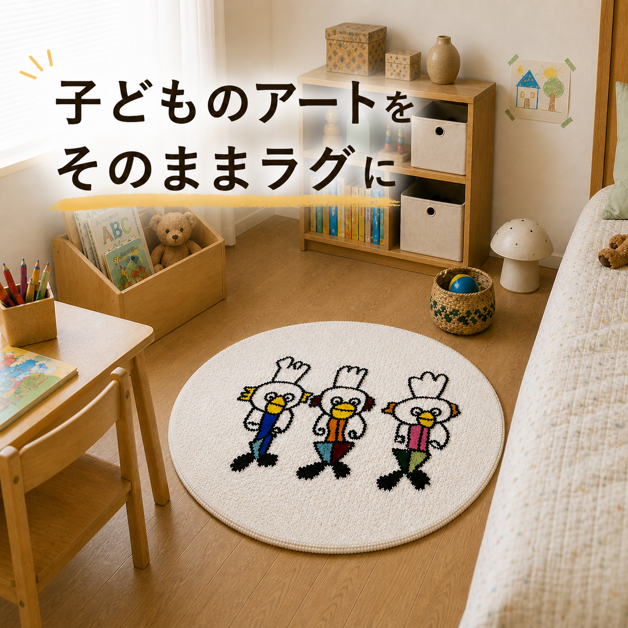 ラグマット　ハンドメイド 子どもの絵でつくる、世界でたったひとつのラグ（ラグマット