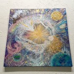 高次元波動アート☆幸せ輝く龍と人魚のWonderful universe〜全て叶い始めた〜あなただけの羅針盤 お城 龍と鳳凰 惑星 宇宙 スピリチュアル 金運上昇 発展成長 絆 家庭 インテリアアート