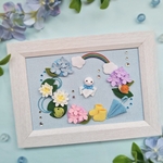 梅雨の季節飾り(サークル型)＊フレーム飾り＊ちりめんつまみ細工