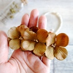 【受注生産】花びらのバレッタ■アンティーク風ベルベッドの花びら■オレンジブラウン