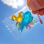 飴みたいなびわ湖キーホルダー　ピンクのボールチェーン