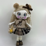 耳付きドールのチェックスカートのチャーム