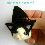 ハロウィン たれ目の猫と魔女の帽子  hat cat