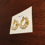 ジルコニア＆パールのフープピアス
