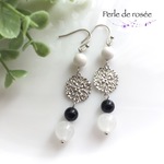 モノトーン天然石のピアス/イヤリング