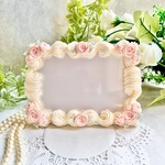 [受注制作]トレカケース ホイップデコ (B7) 　トレカケース/ホイップデコ/ホイップ/B7/薔薇/パール/推し活/写真/アンティーク調/額縁/アイボリー/ピンク/2way