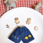 【送料無料】＊ドール服＊ショートパンツ＊デニム＊刺繍付き＊モコモコひよこ刺繍＊お花刺繍＊dayuanbao風ドール＊ブライス＊ミディブライス＊