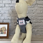 【定番】犬猫ハーネス ２点止め　🐄牛柄×ヒッコリー