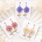 【秋色で気分もUP𓍯 】小さな一輪の水引小花ピアス・イヤリング《全5色／国産水引》金属アレルギー対応