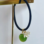 青りんごヘアゴム　お花(apple green)