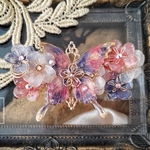 （6cm金具）華の夜に桜と蝶のバレッタ (hair ornaments of butterfly〜Dreaming destiny〜)