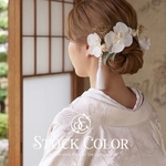 胡蝶蘭とかすみ草のヘッドドレス ヘアアクセサリー 髪飾り＊ウェディング 結婚式 白無垢 成人式 前撮り 和装 卒業式 袴 成人式髪飾り 卒業式髪飾り 和装髪飾り 白無垢髪飾り 袴髪飾り 胡蝶蘭髪飾り