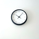 KATOMOKU muku round wall clock 7 ブラック km-60BLRC 電波時計