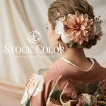 ダリアと胡蝶蘭のヘッドドレス ヘアアクセサリー(ピンクコーラル)＊ウェディング 結婚式 成人式 前撮り 髪飾り 白無垢 胡蝶蘭