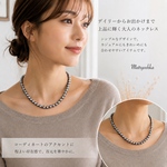 シルバーコットンパールネックレス