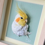 紙作品オカメインコ　ルチノーブドウ目