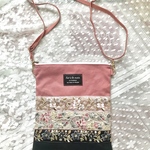 サコッシュ　インド刺繍リボン　ピンク