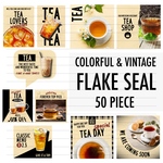 50枚！TEA SHOPアソートフレークシール