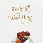 結婚祝い ケーキトッパー(小) フラワーピック ワイヤー