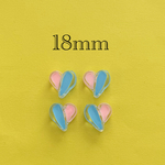 importアクリルビーズ　ブルー×ピンク　4個入り