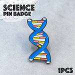 【 DNA 二重螺旋 ピンバッジ 】1個 アニメ風 カラフル 遺伝子 細胞 科学 サイエンス 理科 実験 研究 理系 学生 観察 生物学 白衣 イベント ピンブローチ ラペルピン ブローチ ピンズ 胸