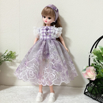 リカちゃん服　ライトパープルワンピース