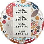 ♪【2×5cm8枚分】アイロン接着タイプ・ゼッケン・ホワイト・名前入り・入園入学