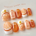 ネイルチップ　【tropical orange】カラー変更🙆‍♀️