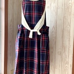ギャザーエプロン制作費のみ（ネイビーチェック）uri様専用