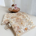 《限定セット》　インド刺繍チュールのポーチセット♡   大人可愛いポーチ♡  カラビナ・ラッピング付き　ギフトにも🎁　　　ファスナー20㎝ ＆12㎝
