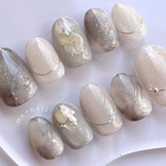 【大人ニュアンスグレー】Gray muse 𓂃  グレー　天然石　マーブル　大理石　大人　モノトーン　マグネット　かっこいい　モード　モダン　大人のネイル　上品な　ニュアンス