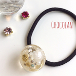 パール×シェルのヘアゴム