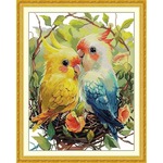【送料無料】★仲良しオウム 14ct★クロスステッチ刺繍キット