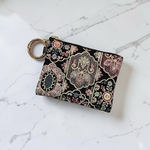 （再販7）インド刺繍ミニポーチカラビナ付き（12cmファスナー）