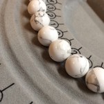 【15粒・約18cm】12mm丸玉 ホワイトターコイズ