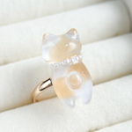二毛にゃんこの指輪 フリーサイズ 金属アレルギー対応