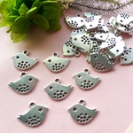 =10個= 小鳥 シルバー ピアス ネックレス チャーム パーツ 資材