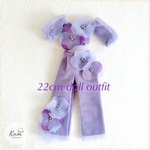 お花モチーフのパンツドレス セットアップ hydrangea purple