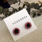 秋冬✾刺繍ビーズお花ピアス